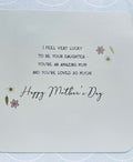 My Mum My Friend Embossed Gold and Silver Foil Sequenced Necklace Luxury Mother's Day Card from UK Greetings