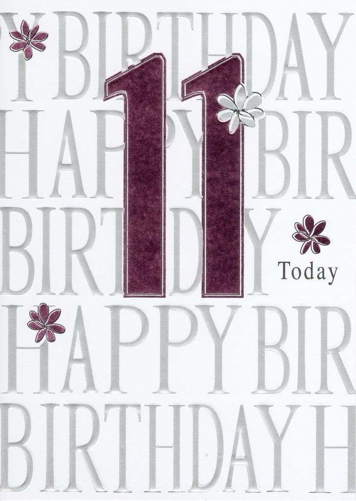 11th Today Happy Birthday Foiled Greeting Card 