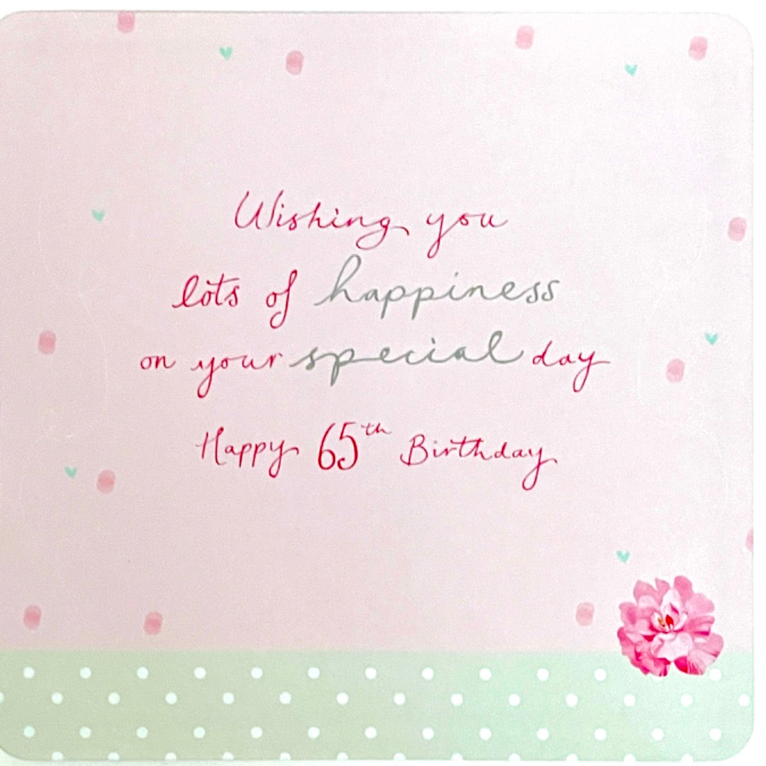 Second Nature Collectable Keepsake Cake and Candles Design 65th Birthday Card for Women