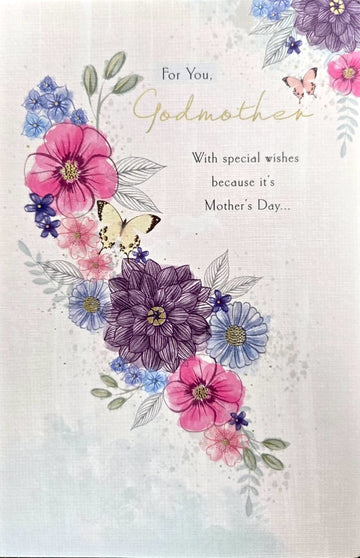 For You Godmother with Special Wishes because it's Mother's Day Greeting Card