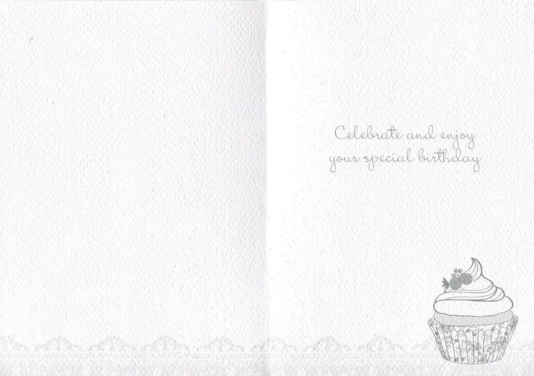 Happy 30th Birthday Card Celebrate and Enjoy Glitter Flower Cupcake Milestone Age 30