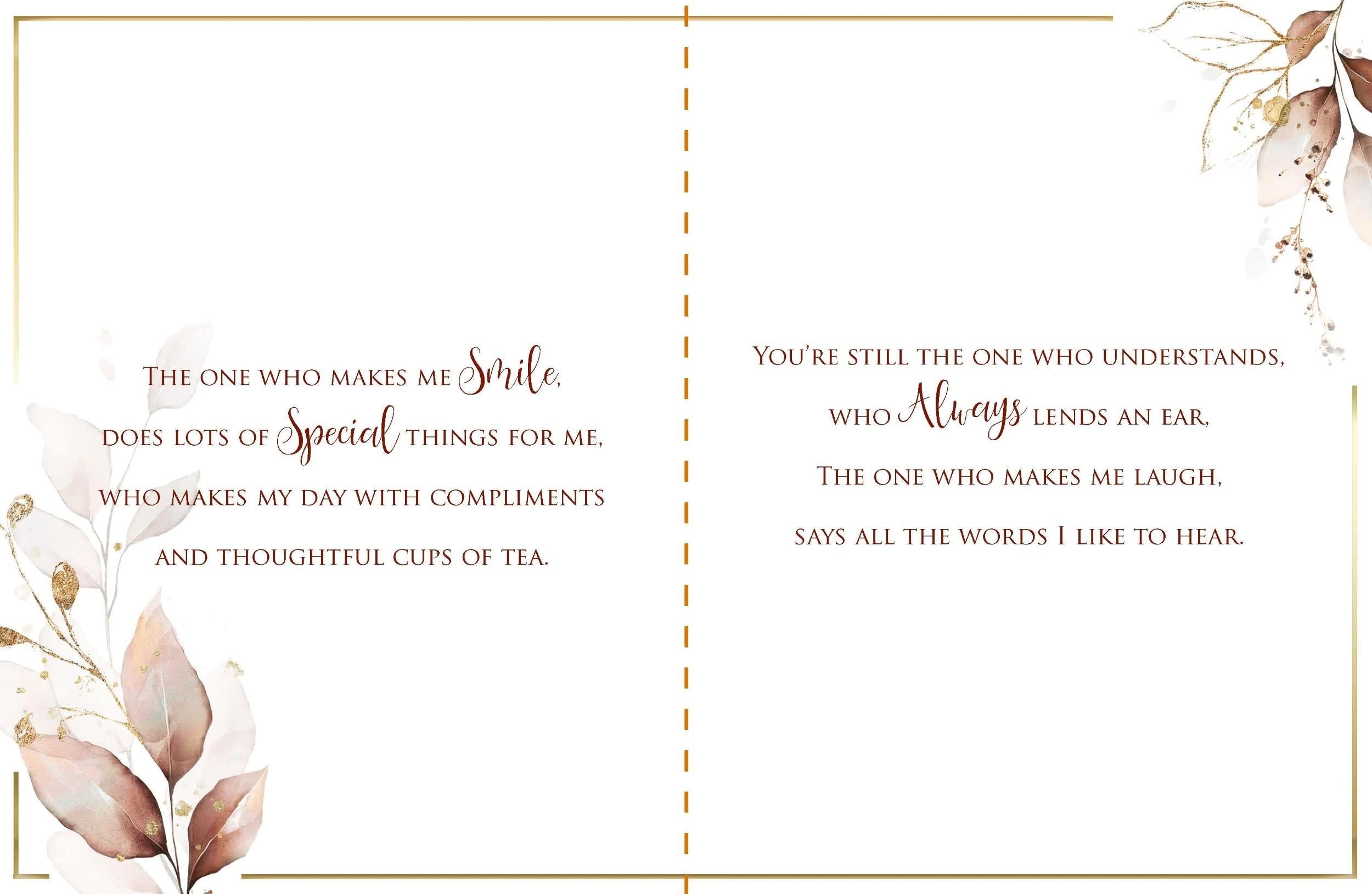 Husband On Our Golden Anniversary 6 Verse Booklet Insert Luxury Greeting Card - Cherished Keepsake