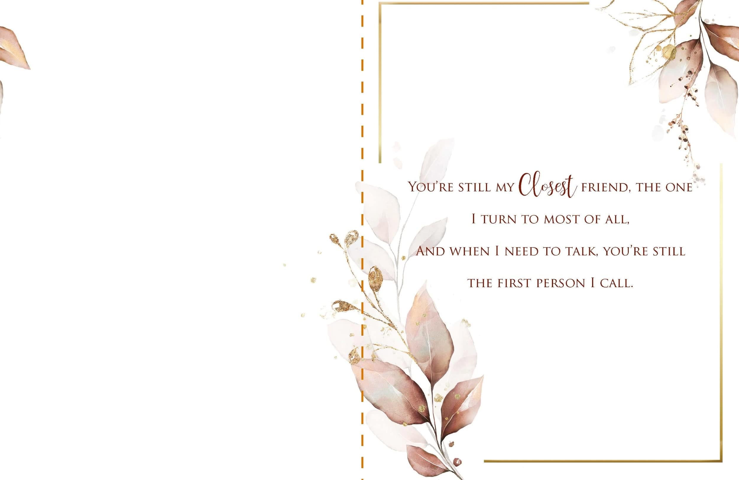 Husband On Our Golden Anniversary 6 Verse Booklet Insert Luxury Greeting Card - Cherished Keepsake