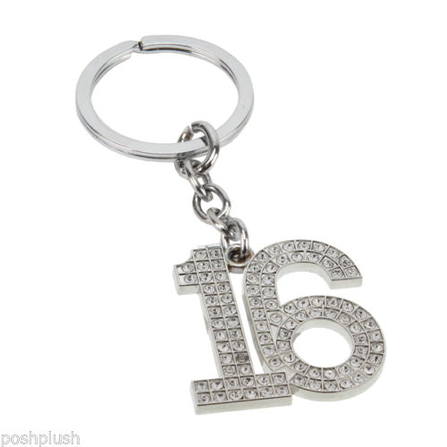 Sophia Silver Crystal 16th Birthday Milestone Keyring In Gift Box 