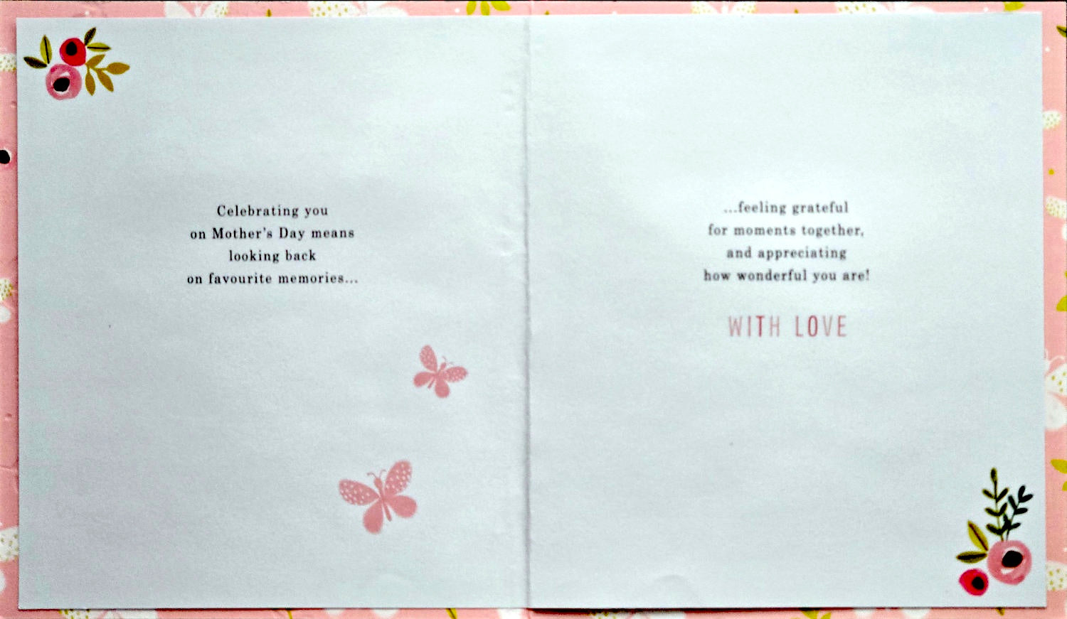 For a Lovely Gran Butterfly & Flower Luxury Gold Foil Finished Mother's Day Card