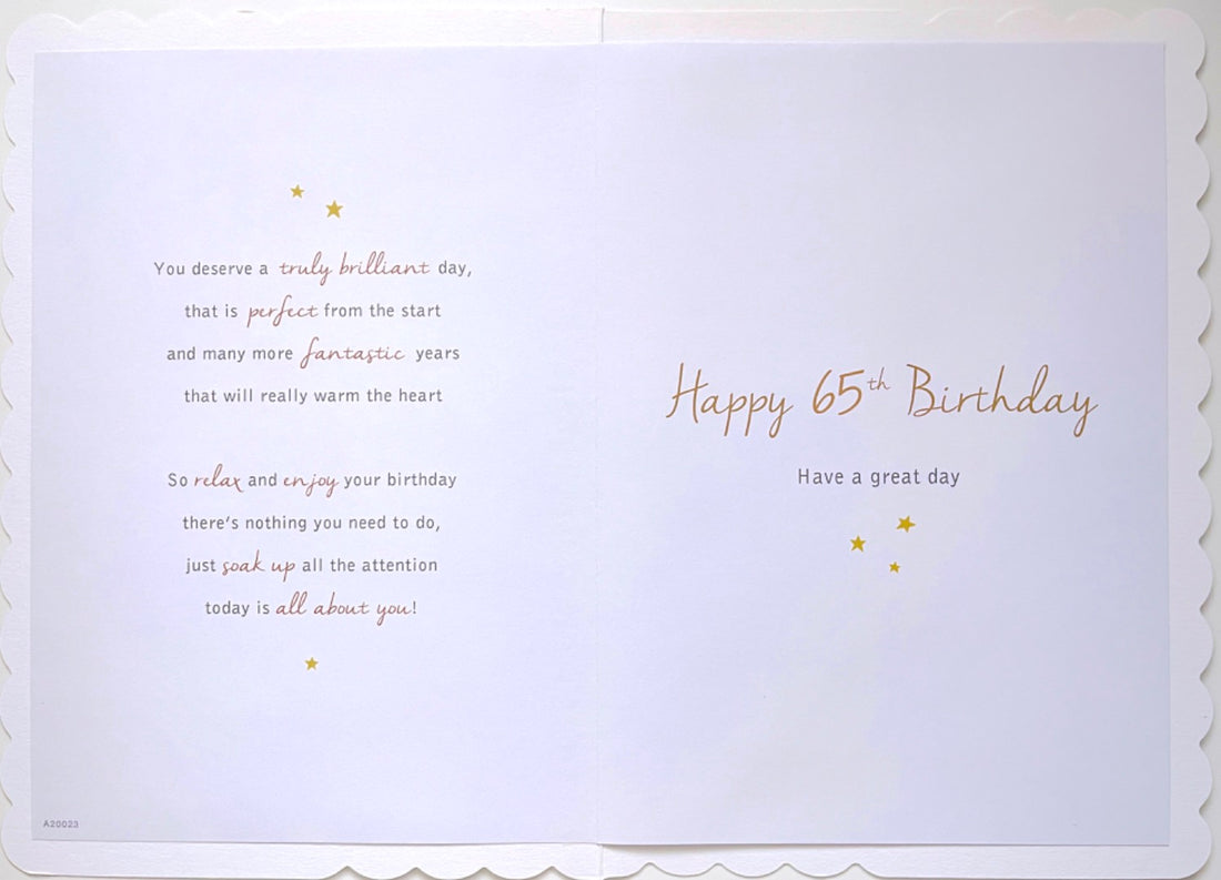 Happy 65th Birthday Card Extra Special Amazing Relax Enjoy White Wine and Grapes