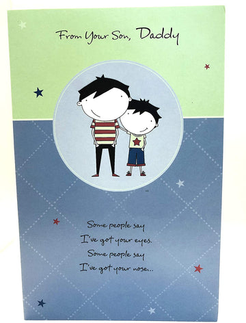 From Your Son, Daddy Glad I've Got You Happy Father's Day Embossed Finish with Lovely Verse Carlton UK Greetings Card 