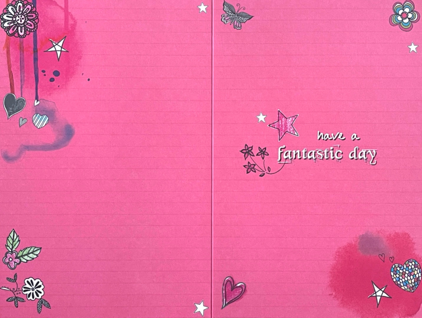 7 Today 7th Happy Birthday Card Girl Makeup Abstract Art with Glitter