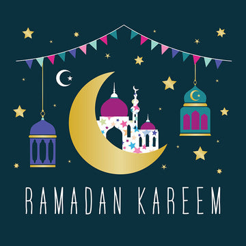 Islamic Holy Month - Happy Ramadan Kareem Mubarak & Blessings Greeting Card