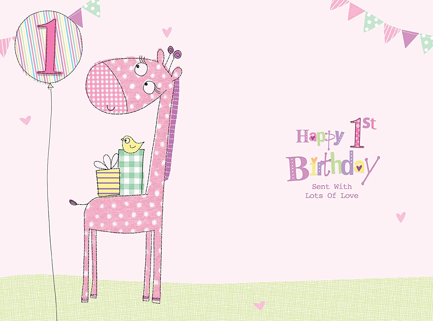 To A Special Daughter 1 Today Giraffe & Presents Design 1st Happy Birthday Card