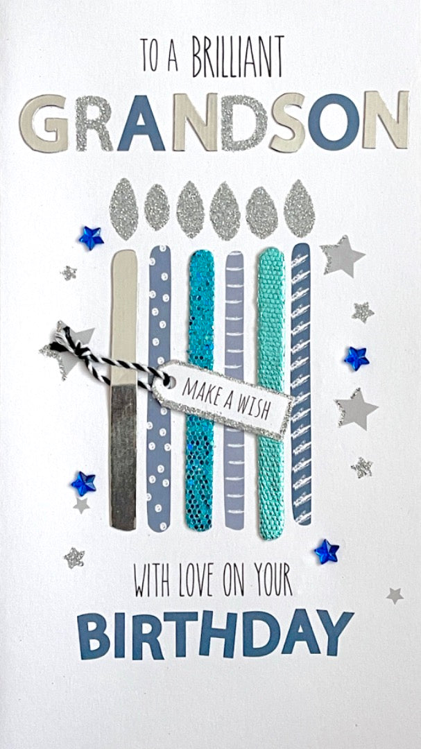 To A Brillant Grandson With Love On Your Birthday Greeting Card