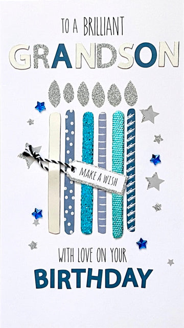 To A Brillant Grandson With Love On Your Birthday Greeting Card