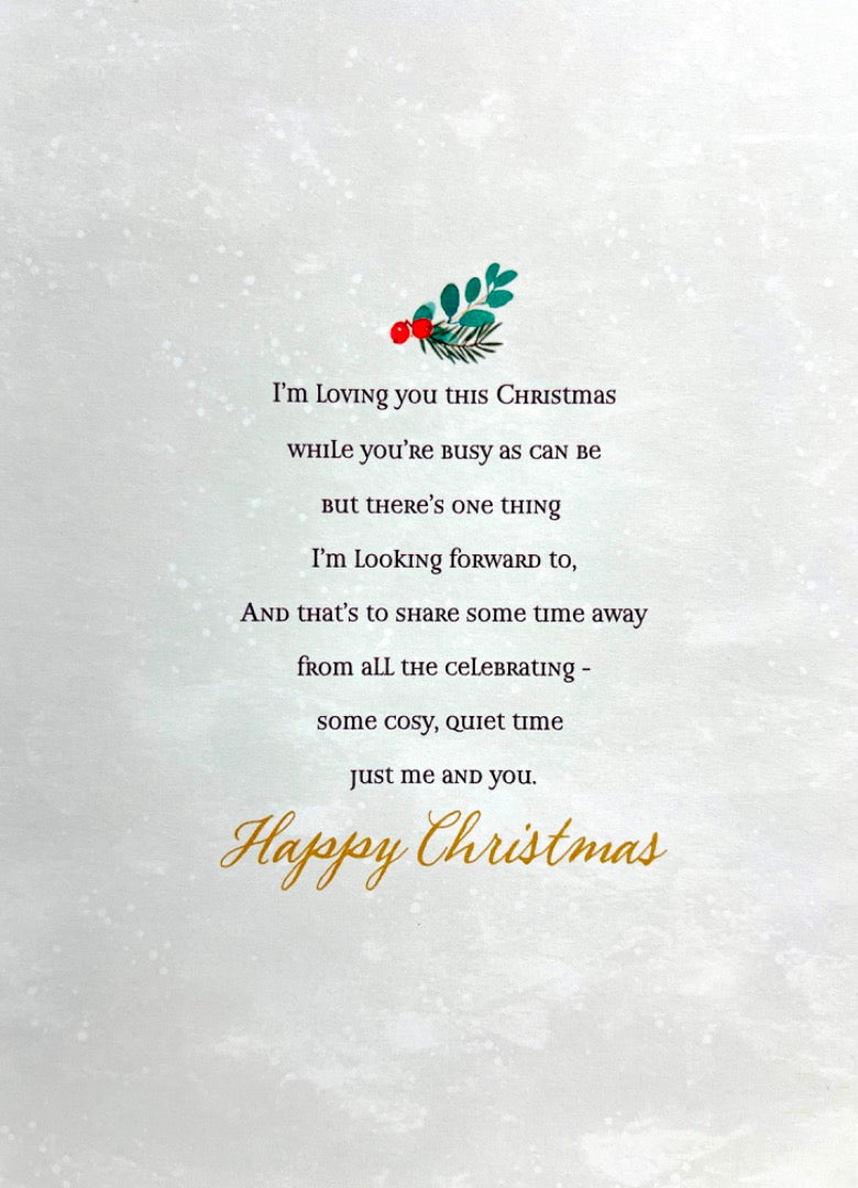 Lovely Wife Just Me and You Happy Christmas Card Romantic Champagne Hallmark Papyrus