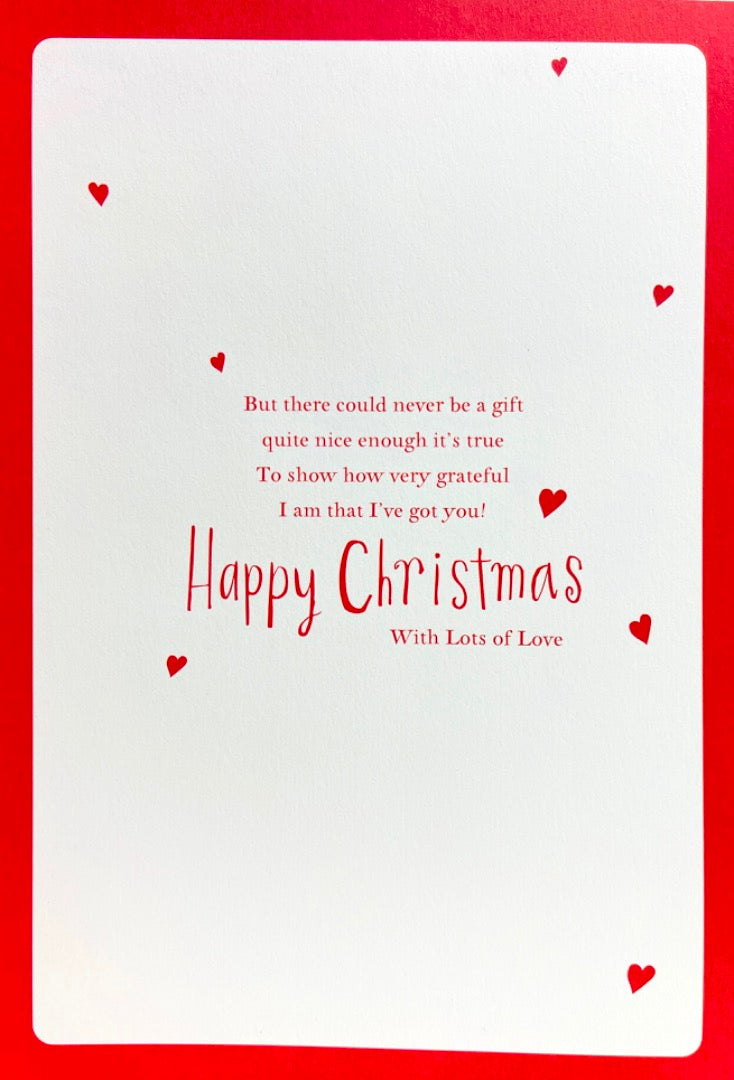 Lovely Wife Deserves To Be Spoiled Lots of Love Cute Christmas Card Hallmark - Mouse with Flowers