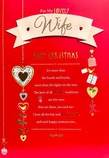 Lovely Wife All My Love Christmas Card Festive Traditions Happy Memories Hallmark
