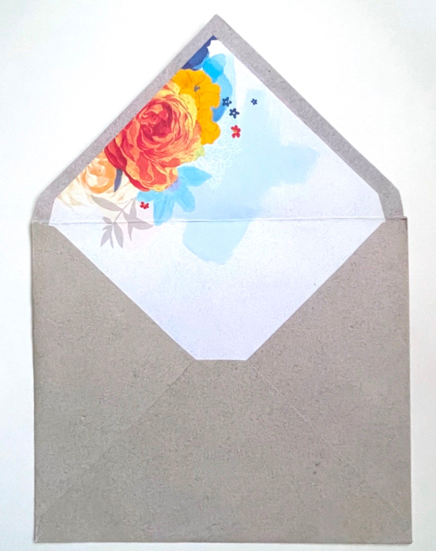 Daughter Beautiful Birthday Card Blue Dress Flower Art RHS Royal Horticultural Society
