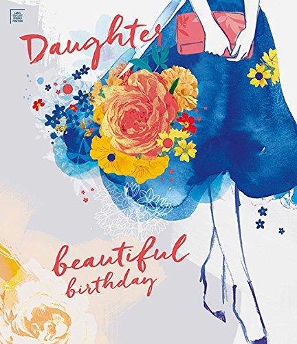 Daughter Beautiful Birthday Card Blue Dress Flower Art RHS Royal Horticultural Society