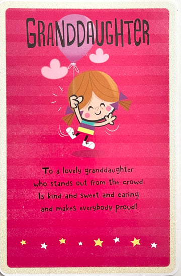 Granddaughter Happy Birthday Card Lovely Kind Sweet Caring Makes Everybody Proud Girl Balloon Art