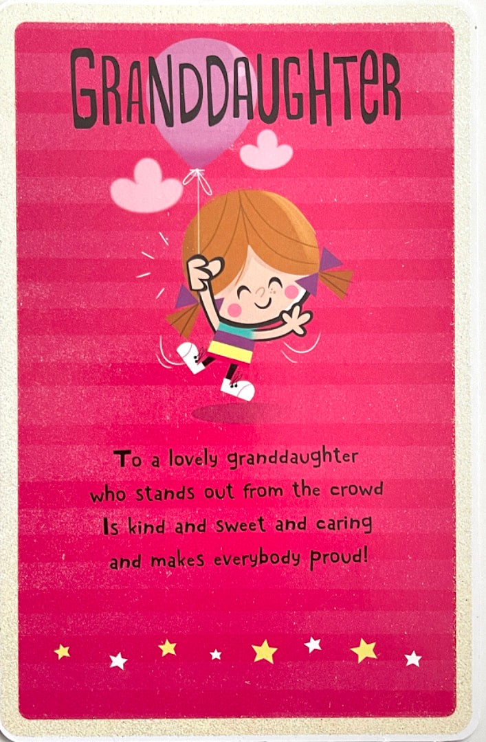 Granddaughter Happy Birthday Card Lovely Kind Sweet Caring Makes Everybody Proud Girl Balloon Art
