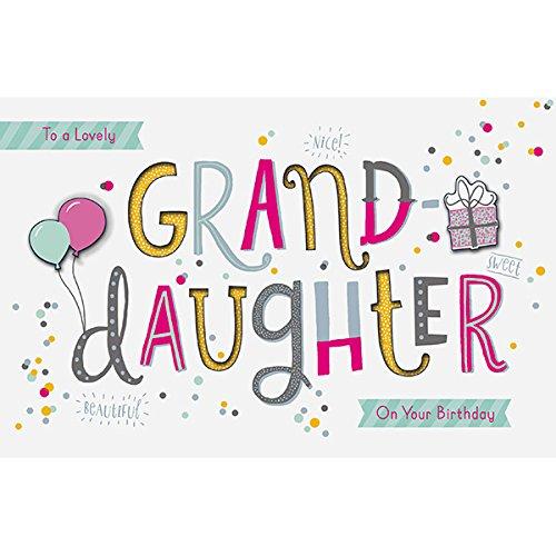 Lovely Granddaughter Happiest Birthday Card 3D Hand-Finished Balloons and Gift