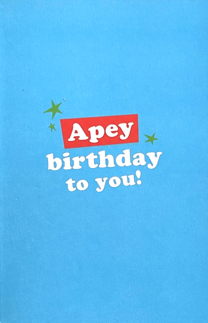 7 Today 7th Apey Birthday Card Baby Chimpanzee with Big Goggly Eyes Funny Humour