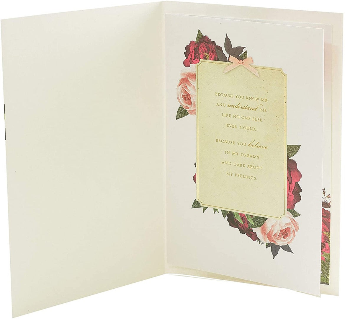 LOVE For My Valentine Floral Bouquet Romantic Valentine's Day Card - RHS