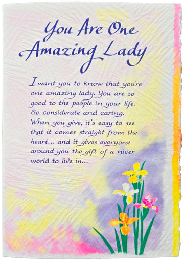 You Are One Amazing Lady - Blue Mountain Arts Sentimentally Worded Greeting Card