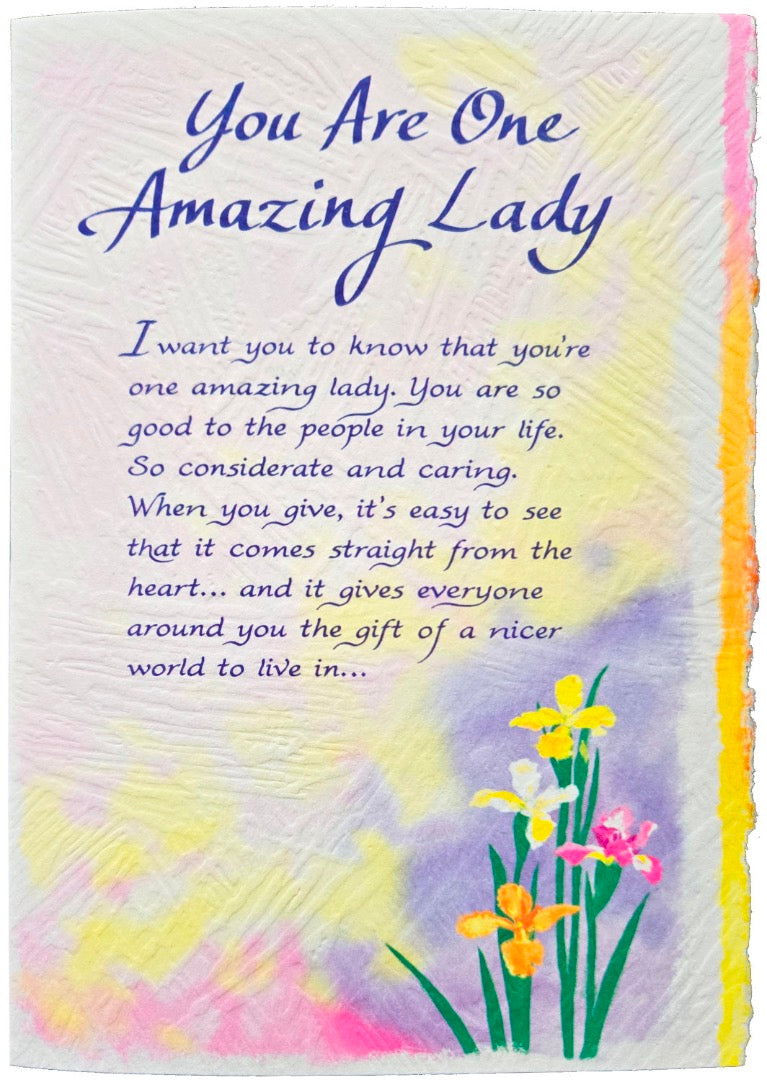 You Are One Amazing Lady - Blue Mountain Arts Sentimentally Worded Greeting Card