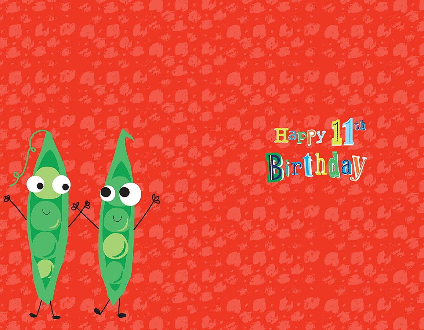 Yipea It's Your 11th Birthday Card Age 11 Pea Pods Fun Celebration Funny Humour