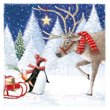 Special Delivery Whimsical Cute & Festive Kids & School & Family Pack of 6 Christmas Cards