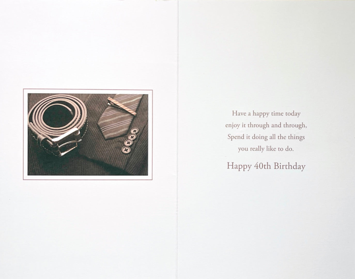 Happy 40Th Birthday Card 40 Today Wishing You A Stylish Day Suit & Tie Gold Foil