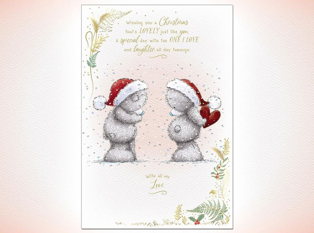 To The One I Love Official Me To You Tatty Teddy Handmade Luxury Christmas Card