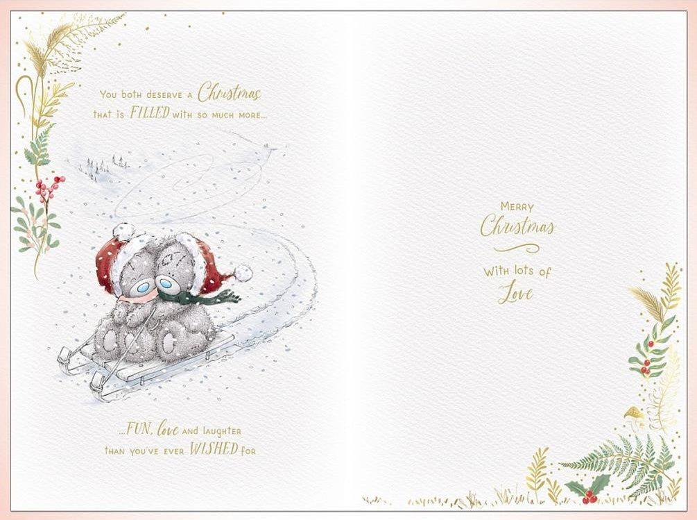 Son & Daughter-in-Law Me To You Tatty Teddy Luxury 6''x9'' Handmade Christmas Card