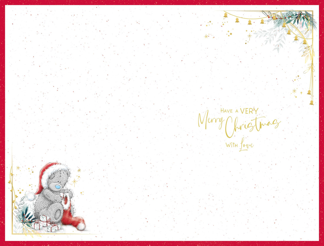 From Our House To Yours Me To You Tatty Teddy Christmas Card with Love Gold Foil