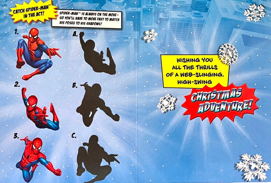 Spider-Man Spider Sense Web Slinging Christmas Card with Puzzle Activity - Marvel Hallmark