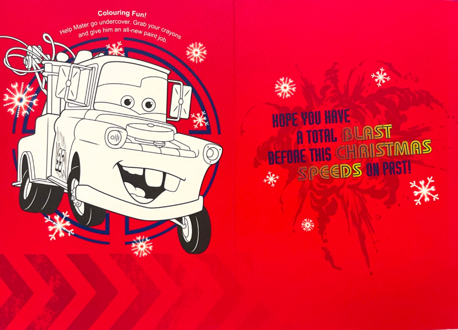 Disney Pixar Cars Ready Steady Go! Christmas Card with Puzzle Activity Hallmark