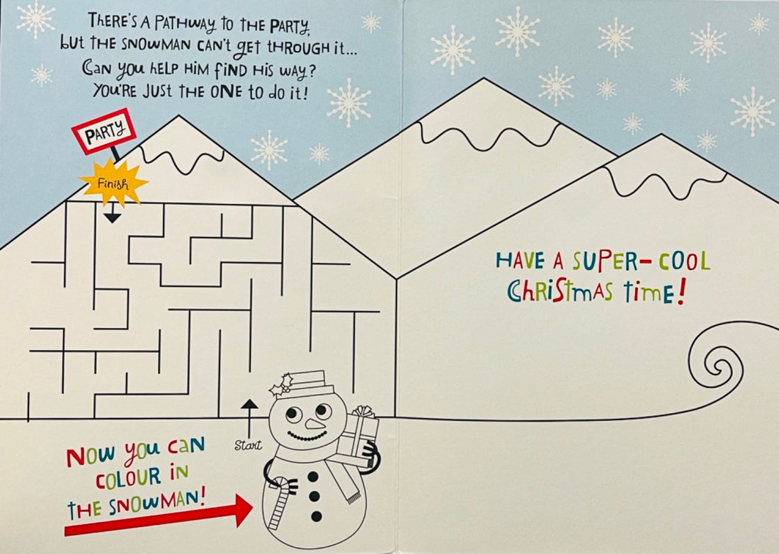 Super Cool Snowman Googly Eyes Christmas Fun Card with Puzzle Activity Hallmark