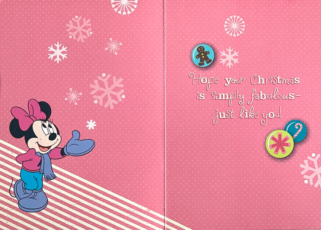 For My Friend Minnie Mouse Candy Cane Fabulous Christmas Card Disney by Hallmark