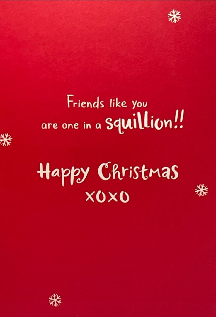 Fantabulous Friend one in a squillion Happy Christmas Teddy Bear Santa Hat Wellibobs Hallmark
