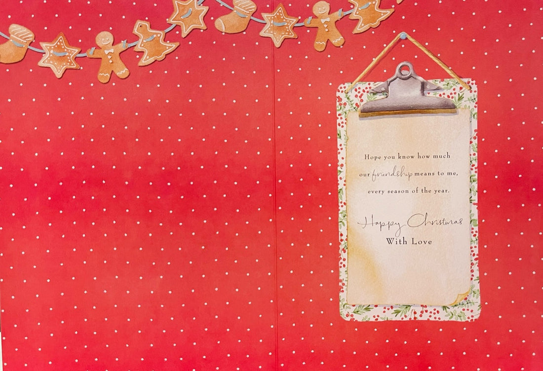 My Friend Happy Christmas Card Glitter Gingerbread-man Cookies by Lucy Cromwell Hallmark