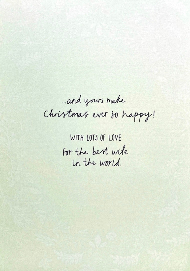 Wonderful Wife Merry Christmas Card Eeyore in Santa Hat by Disney Winnie the Pooh Hallmark