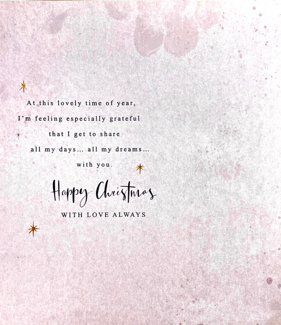 My Wife, My Love Happy Christmas Card Grateful to Share all My Dreams With You Hallmark