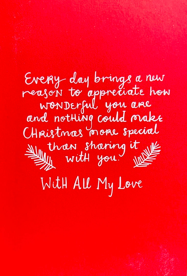 My Wonderful Wife Reason to Appreciate Happy Christmas Card Contemporary Hallmark