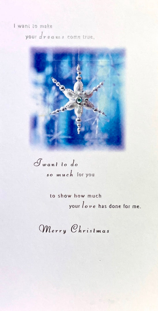 Beautiful Wife I Love You So Much Merry Christmas Card Snowflakes Hallmark