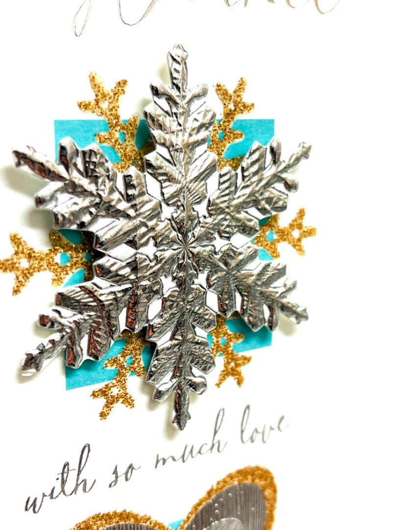 For My Fiance With So Much Love at Christmas Time Card Stunning Snowflake Hallmark