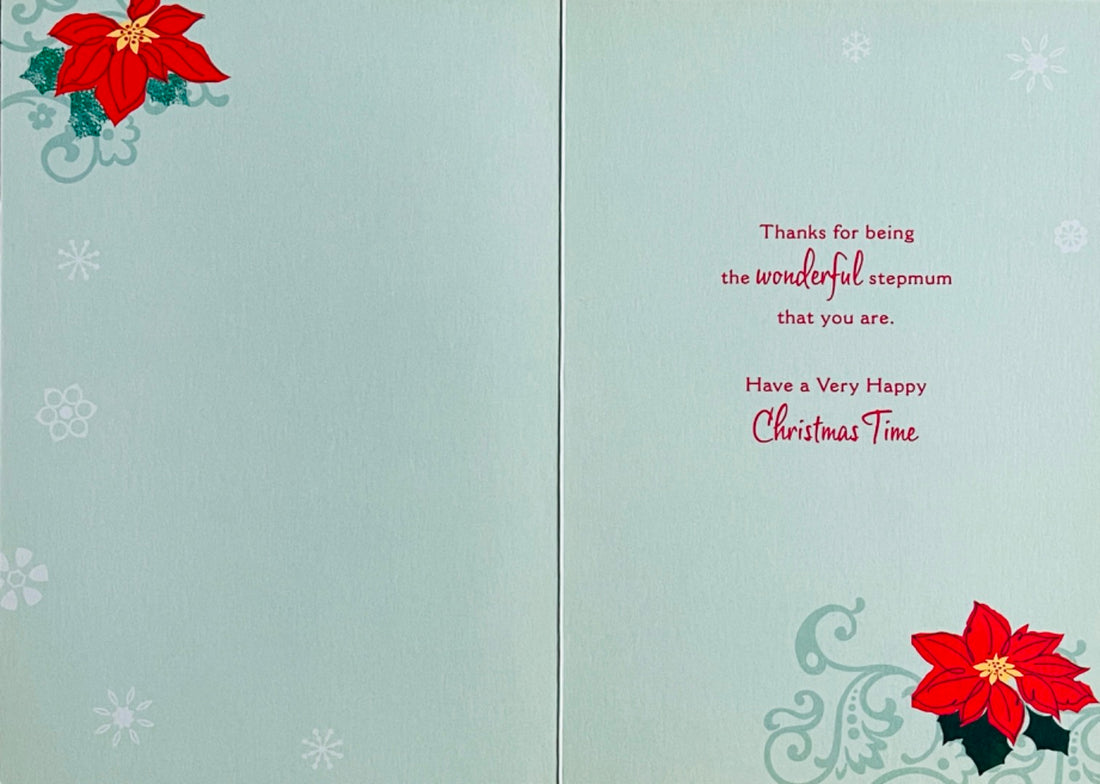 A Christmas Thank You For a Lovely Stepmum Card Poinsettia Flowers by Hallmark