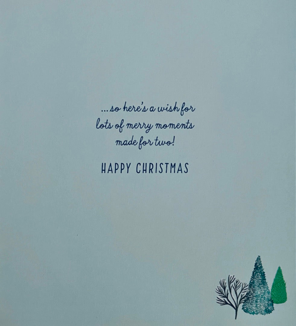 Really Fab Sis & Bro-in-Law Happy Christmas Card Contemporary Snowy Scene Hallmark - Sister & Brother-in-Law