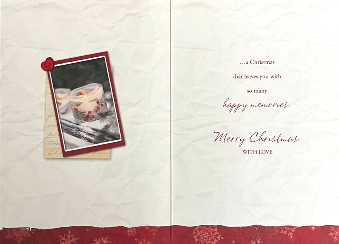 Niece and Your Husband Merry Christmas Card Couple Walking in Snow Foil Hallmark