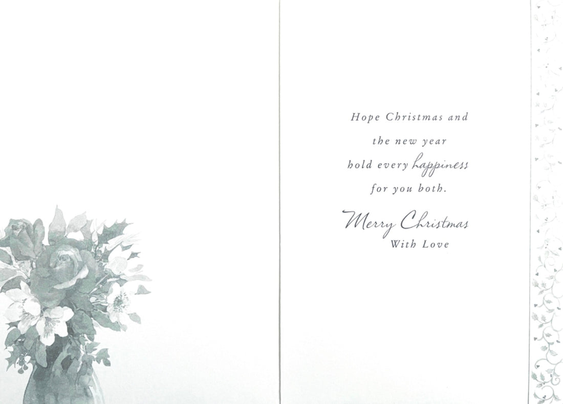 Special Aunt and Uncle Merry Christmas & New Year Card With Love Roses Gold Foil Hallmark