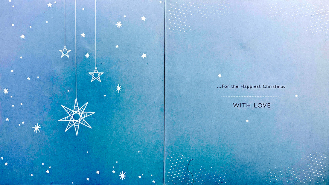 Daughter & Son-in-Law Brightest Wishes Christmas Card Gold Stars Contemporary Hallmark Cosmic